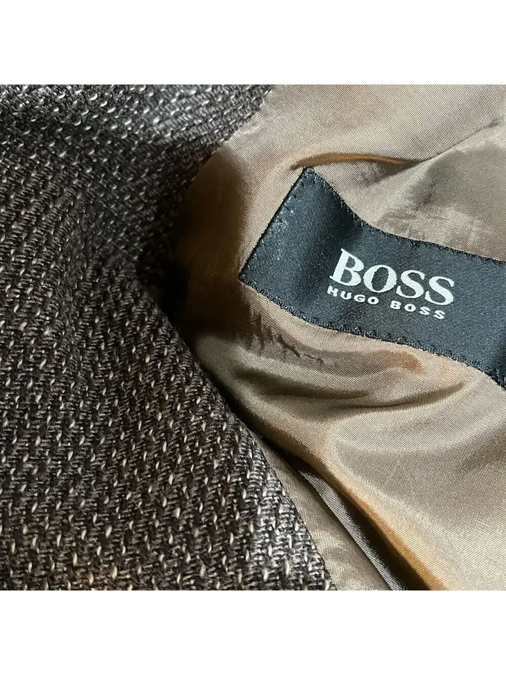 Hugo Boss Einstein Wool Cashmere Brown Tweed Blazer SZ  44L